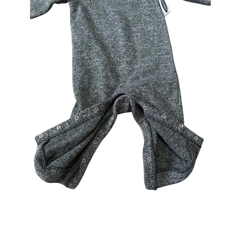 NEW Old Navy Baby Boys Girls Gray Knit Shawl Collar Romper One Piece 18-24M Snap